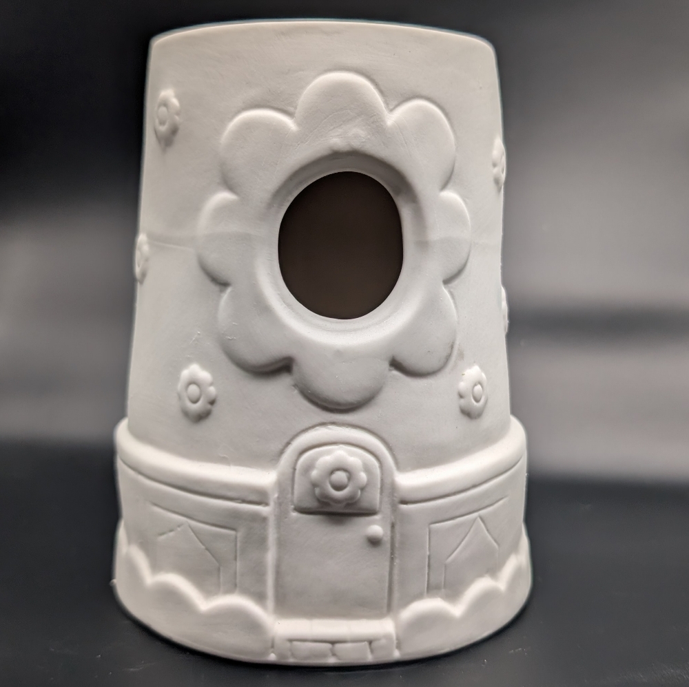 Charming White Ceramic Birdhouse DIY Paint Your Own Craft 6"